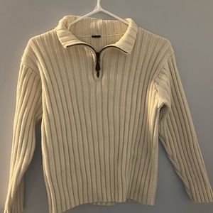 White knitted sweater